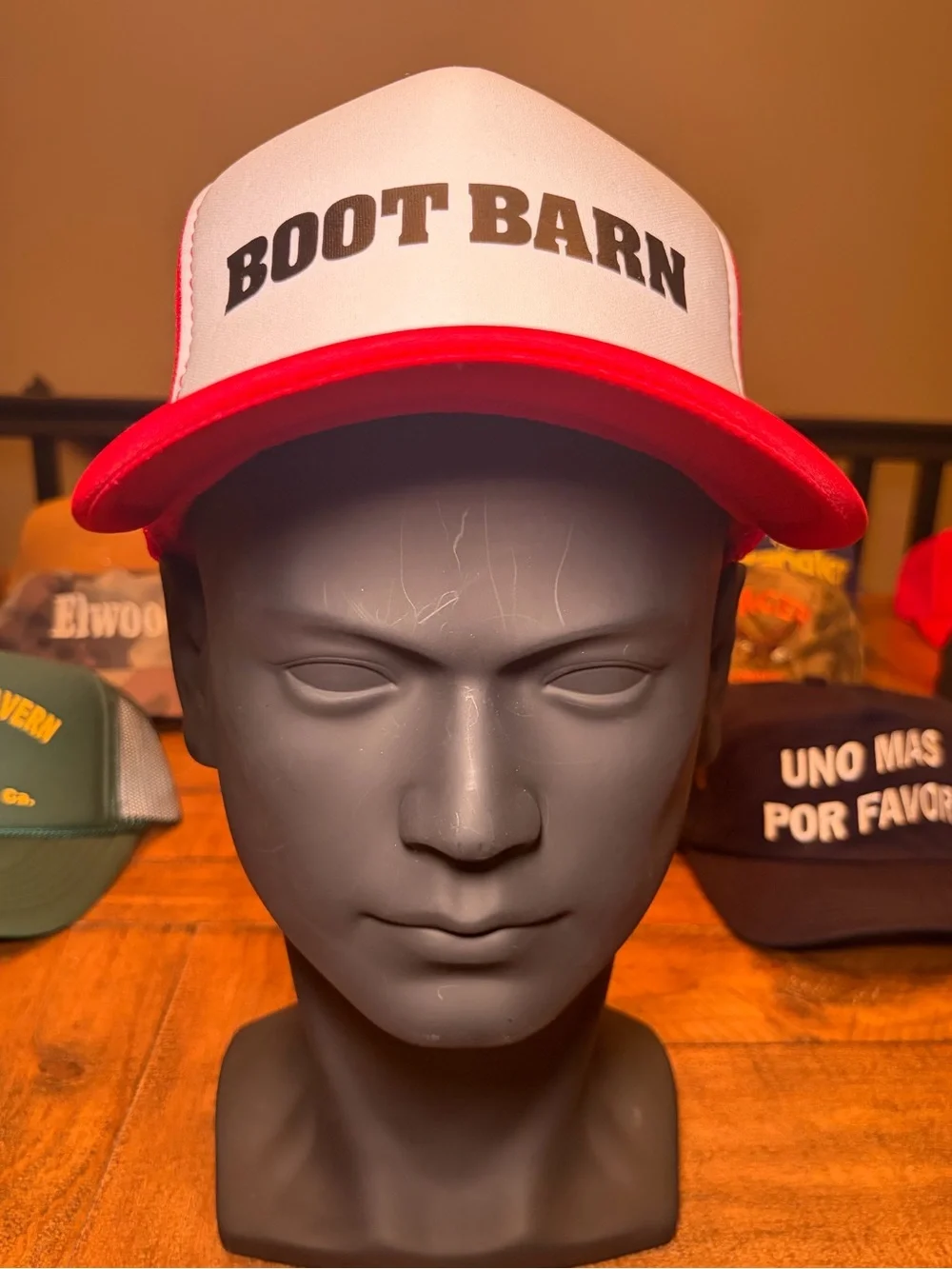 Boot Barn Red and White Trucker Hat